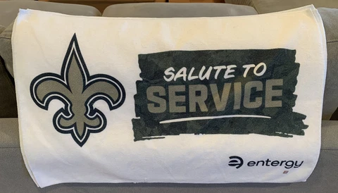 2022 New Orleans Saints SGA Salute to the Service Camo White Towel 16 x 24 Cover