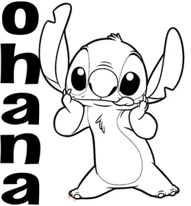 Custom Vinyl Decal Ohana Stitch Love Family Hawaii Aloha Mahalo Lilo - Picture 1 of 1