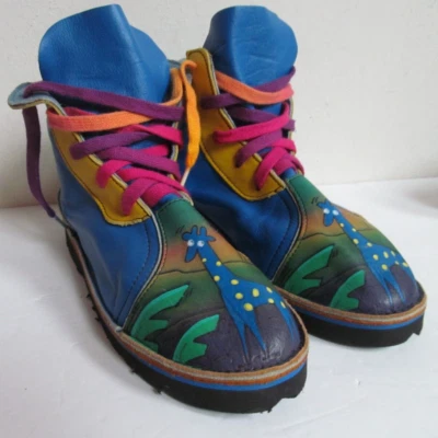 Aquatred Goodyear Estilo Soletech Pintado a Mano Cuero Zapatos Jirafa NUEVO Foto 1 de 4