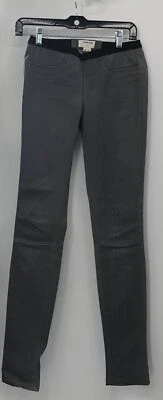 Legging/pantalón recto de cuero de cordero gris Helmut Lang talla 2 Foto 1 de 3