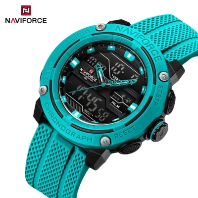 Orologio polso Uomo NAVIFORCE Sportivo 5ATM Doppio Display Silicone Data Allarme - Immagine 1 di 4