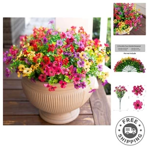 Artificial Faux Plants Flowers Outdoor Spring Summer Decoration, Fake Silk Co... - Picture 1 of 8