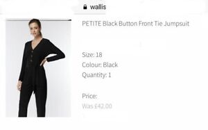 Now £25 in Size 18 pettite Button Front Tie Belt Jumpsuit very smart outfit