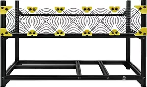 Vedha 6-GPU Mining Case Aluminium stapelbar Mining Rig Open Air Frame Case - Bild 1 von 4