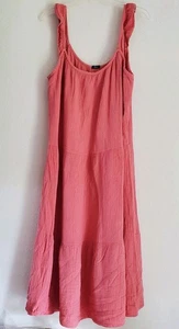 Schienen Kleid Maxi Damen 2XL Rosa Capri 100% Baumwolle Gewebt Sommer Flirty Romantisch - Bild 1 von 9
