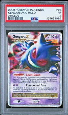 PSA 1 PR 2009 Pokemon Platinum Arceus Gengar Lv.X Holo Foil Rare 97/99 - Image 1 of 2