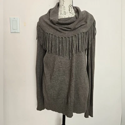 Suéter Andrea Jovine Mujer Flecos Capucha Cuello Manga Larga Beige Mezcla Lana Grande Foto 1 de 4