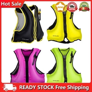 Portable Swim Jacket Swimming Life Vest Inflatable Buoyancy Vest for Men Women - Picture 1 of 16