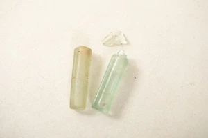 Two Broken Chinese Medicne Bottles (A3L/JSF6) Antique Gold Rush Glass Opium Vial - Picture 1 of 3