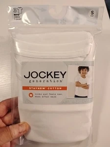 NEW Jockey Generation Boys 3pk Crew Neck Undershirt White Size Small 6-8 - Picture 1 of 6