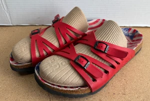Sandali donna taglia 11 Birks Birkenstock Granada rossi bandiera USA plantare - Foto 1 di 6
