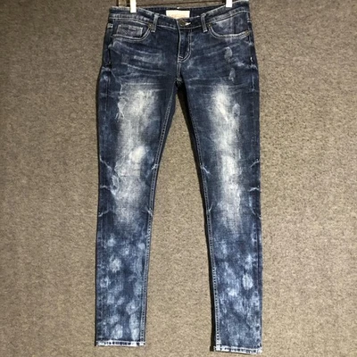 Big Star Jeans Womens 31X31 Blue Jena Skinny Distressed Acid Wash Fairy Grunge - Image 1 of 4