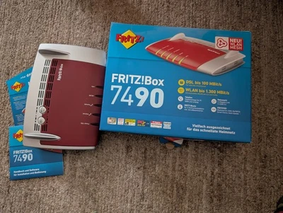 FRITZ!Box 7490 WLAN-Router, Rot/Weiß, VDSL/ADSL. Gebraucht - Bild 1 von 2