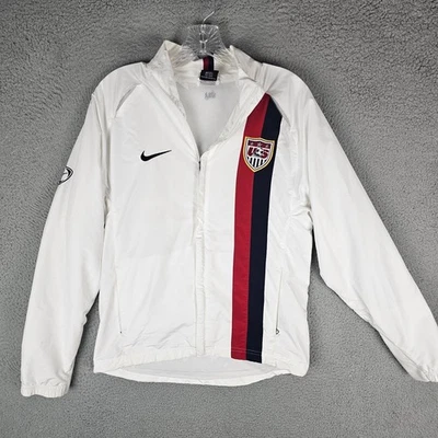 Nike EE. UU. USMNT Pista Lluvia Pre-Juego Chaqueta Para Hombres Pequeña Blanca Calentamiento Cremallera Completa Foto 1 de 4