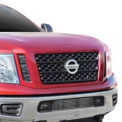 For Nissan Titan 17-19 APG 1-Pc Chrome Polished Horizontal Billet Bumper Grille - Image 1 of 4