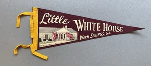 Vintage Little White House Warm Springs Georgia 18 Inch Felt Pennant Early Old - Picture 1 of 3
