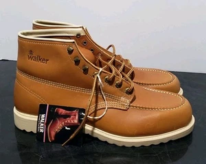 NEW Vintage Walker Moc Toe Leather Boots Mens Size 13 Made In USA - Picture 1 of 13