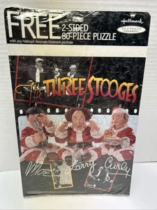 NUEVO 1999 Hallmark 80 piezas rompecabezas Moe Larry rizado tres chiflados 2 caras vintage - Imagen 1 de 8