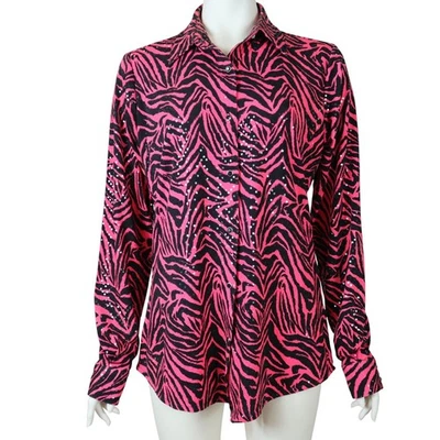 Blusa Wrangler Rosa Cebra Lentejuelas Manga Larga Botón A Presión Para Mujer Mediana Foto 1 de 4