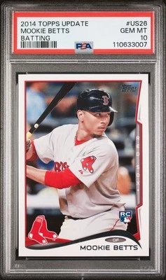 2014 Topps Update #US26 Mookie Betts Batting PSA 10 - Image 1 of 2