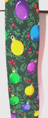 Lillian Vernon Hombre Corbata Verde 100% Seda Navidad Bombillas Hechas en Corea Foto 1 de 4