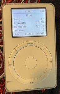 iPod 2th Gen (10 GB) A1019 Fast Ship White Good Used 27 Songs Working Well!! - Picture 1 of 6