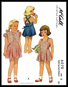 McCall 6070 SUN SUIT & Bolero Dress Frock Girl Playsuit Sewing Pattern ~2~3~4~6~ - Picture 1 of 14