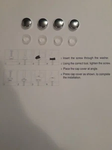 4 PCS Chrome License Plate Frame Screw Cap Caps Car Truck  Bolt Covers USA SHIP - Picture 1 of 4