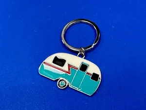 RV Camper NOS Cutout Retro Colors Keychain, Key Chain Ring - Imagen 1 de 12