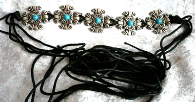 klasse Bauchkette zum Binden Hüftgürtel silber türkis KörperSchmuck NEU - Bild 1 von 3