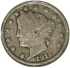 1912 Liberty Head Nickel zirkulierte niedrig geprägte Münze KM 112 Lot B1-466
