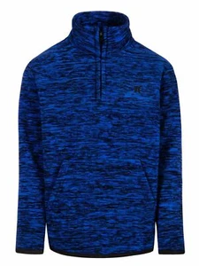 Hurley Boys Marled Blue Polar Fleece Quarter Zip Jacket Pullover Sweatshirt - Picture 1 of 1