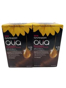 Garnier Olia Huile Alimenté Permanent Cheveux Couleur, 5.35 M Doré Acajou HC23 - Picture 1 of 11