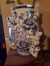 Rare Vintage Blue White & Gold Chinese Fertility Vase Large 