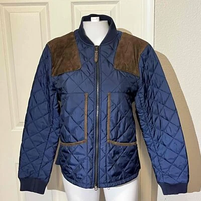 Chaqueta acolchada acolchada ecuestre Ralph Lauren Sport azul marino para mujer talla grande Foto 1 de 4