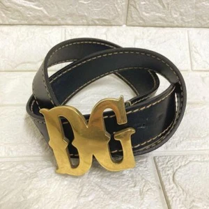Dolce&Gabbana Hombres Color Dorado Hebilla Cuero Cinturón DG 36 Lujo Elegante Elegante Usado - Imagen 1 de 7
