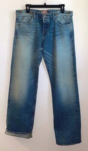 THE STRONGHOLD Hombre Talla 31 EE. UU. Ajuste Recto Botón Mosca Ribete Jeans Talla 31 - Imagen 1 de 7