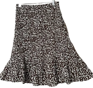 Sunny Leigh Skirt L Cute Brown Silky Artsy Accordion Pleated Lined Comfort Waist - Picture 1 of 6