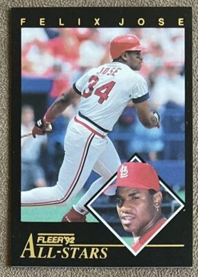 1992 Fleer All-Stars Felix Jose St. Louis Cardinals #1 MLB Baseball Insert - Image 1 of 2
