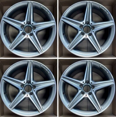 FULL STAGGERED SET 2015-2021 Mercedes Benz C300 OEM RIMS 2054011100 2054017700 - Image 1 of 2