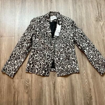 Erdem Iris Leopard Jacquard Single Breasted Blazer Size 10 NWT - Image 1 of 4