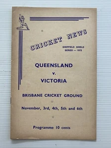 Program - Sheffield Shield Series Cricket Match Nov 1972 - Queensland v Victoria - Picture 1 of 5