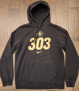 Nike Colorado Buffaloes 303 Area Code Black Hoodie - Men's Small - Picture 1 of 4
