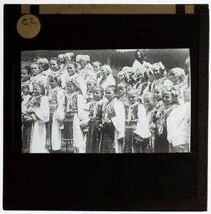Slowakei Košice Gruppe Kinder Tracht Foto c1910 Foto Platte Projektionslampe - Bild 1 von 1