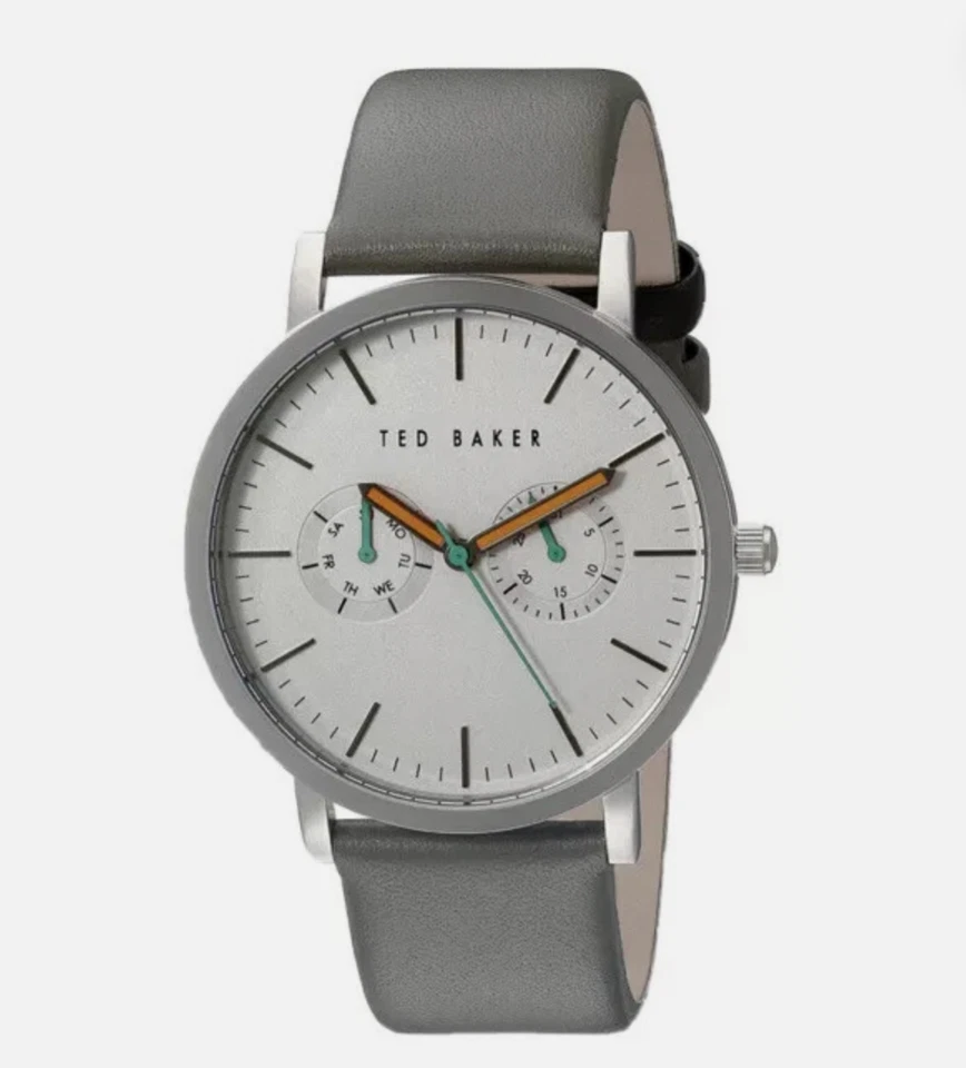 Ted Baker Men's TE1093 - Round Water Resistant Watch White Grey Green Orange NWT - Image 1 of 4