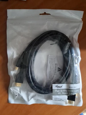 Rosewill RCHD-16001 High Quality HDMI Cable 6FT, Black, 2-Pack - Image 1 of 2