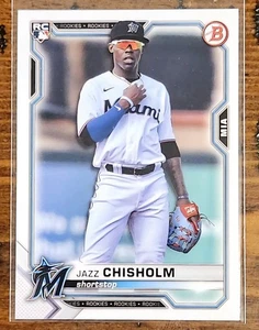Tarjeta de novato Jazz Chisholm Jr 2021 Bowman #71 Miami Marlins  - Imagen 1 de 2