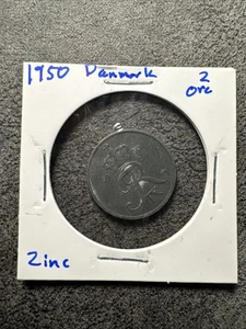 1950 Dänemark 2 Erz Münze Zink. Keine magnetische. - Bild 1 von 4