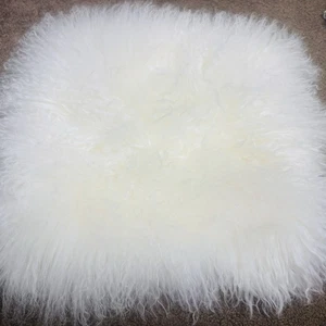 west elm Pillow Sham Dyed Lamb Fur 16" x 16" Cover Zipper White Decor Fluffy - Picture 1 of 7