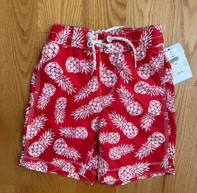 Nuevo con etiquetas Bañador Gap Niños Niños X-Pequeño (4-5) Tropical Piña Board Shorts Foto 1 de 3